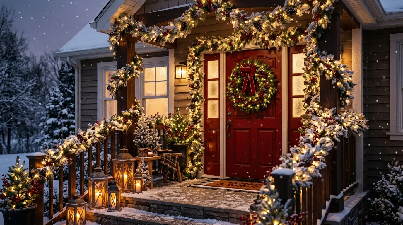 Finish with a porch that feels bright and inviting inspiration for a Christmas porch.